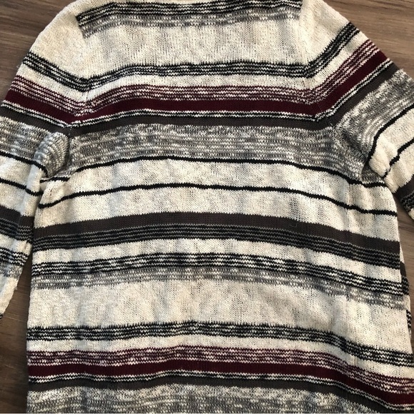 AB STUDIO Knit Stripe Open Front Waterfall Cardigan Women XL - Picture 7 of 7